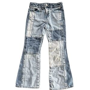 Gap Kids Girls 70s style Flare High Rise Patchwork Denim Jeans - Size 6